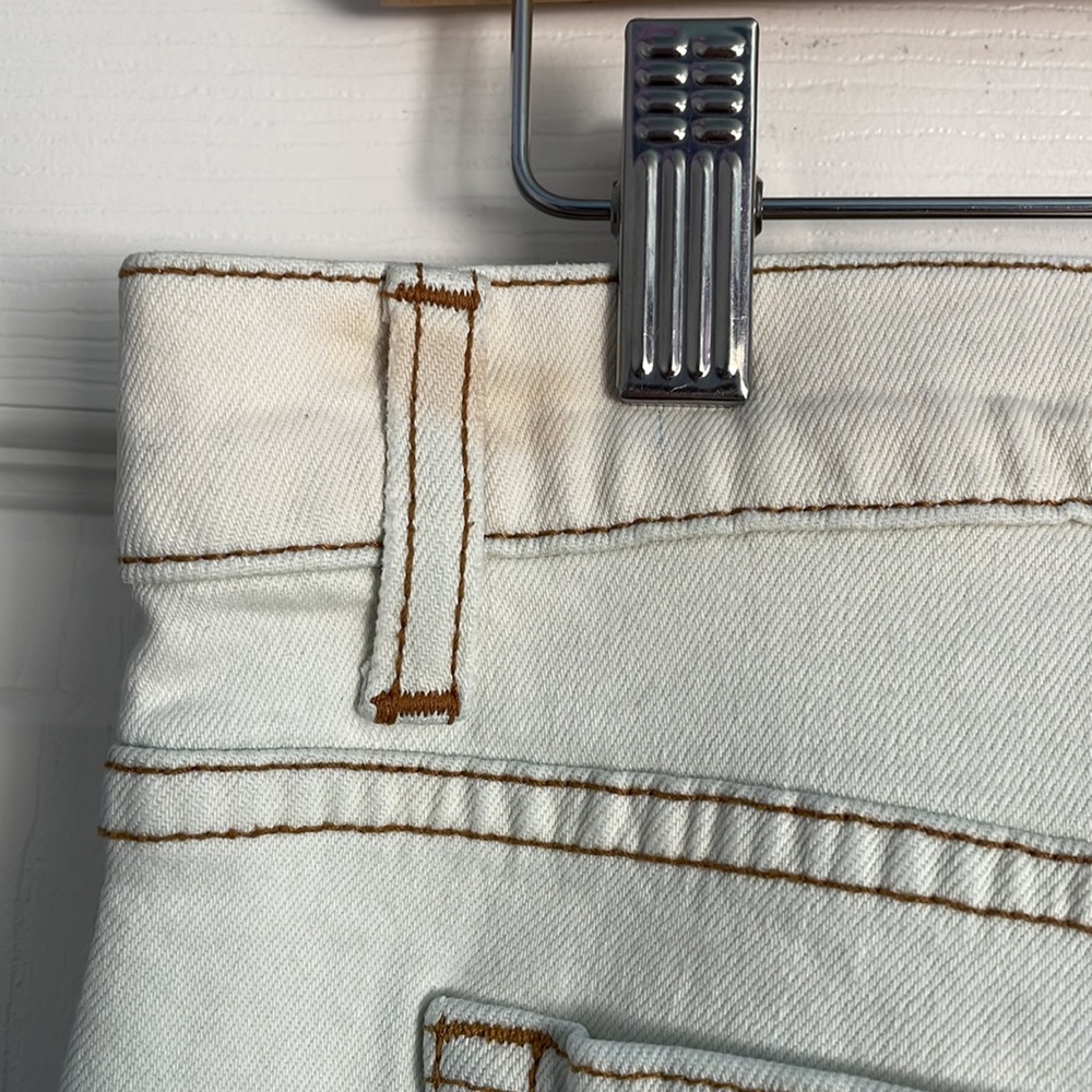 Jonathan Simkhai | High Rise Straight Leg White and Blue Dipped Jeans NWT - Picture 8 of 16